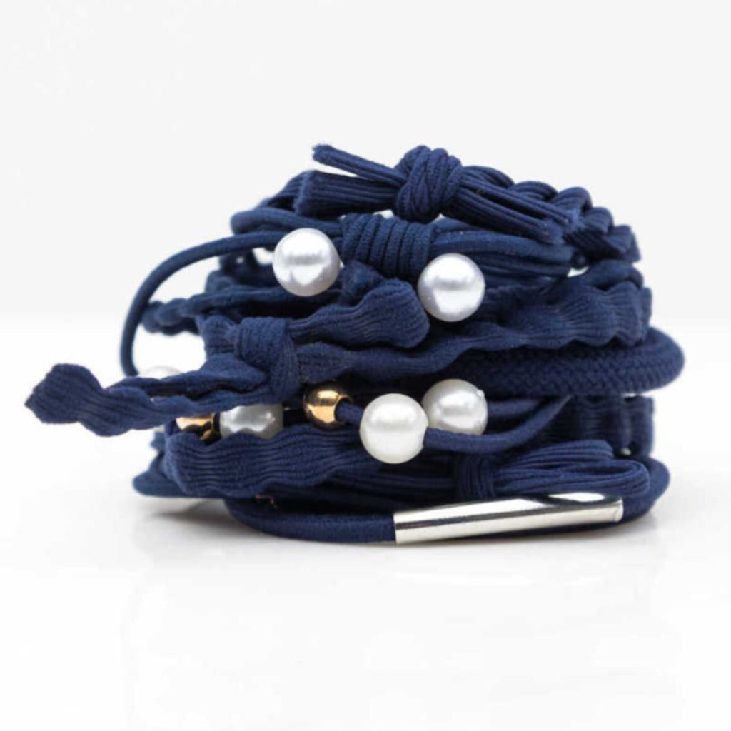 Navy Blue Hair Ties - 12 Pack